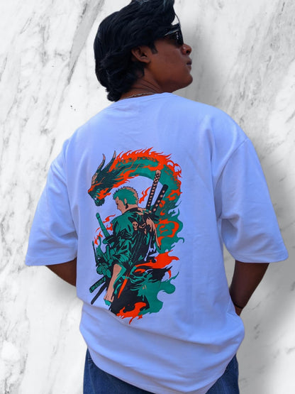 Zoro White Oversized Tees